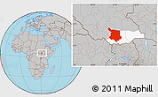 Gray Location Map of Juba, highlighted parent region