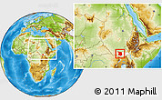 Physical Location Map of Juba, highlighted parent region, within the entire country