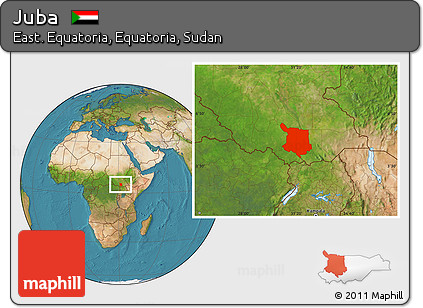 Satellite Location Map of Juba