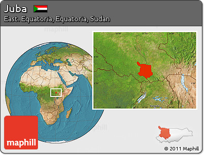 Satellite Location Map of Juba