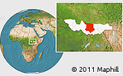 Satellite Location Map of Juba, highlighted grandparent region