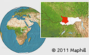 Satellite Location Map of Juba, highlighted parent region