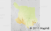 Physical Map of Juba, lighten, desaturated