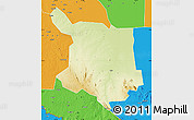 Physical Map of Juba, political outside