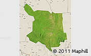 Satellite Map of Juba, shaded relief outside