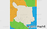 Shaded Relief Map of Juba, political outside
