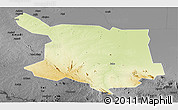 Physical Panoramic Map of Juba, darken, desaturated