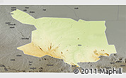 Physical Panoramic Map of Juba, darken, semi-desaturated