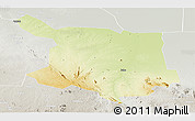 Physical Panoramic Map of Juba, lighten, semi-desaturated