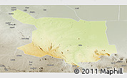 Physical Panoramic Map of Juba, semi-desaturated