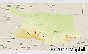 Physical Panoramic Map of Juba, shaded relief outside