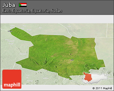 Satellite Panoramic Map of Juba, lighten