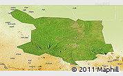 Satellite Panoramic Map of Juba, physical outside