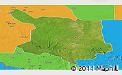 Satellite Panoramic Map of Juba, political outside