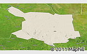 Shaded Relief Panoramic Map of Juba, satellite outside