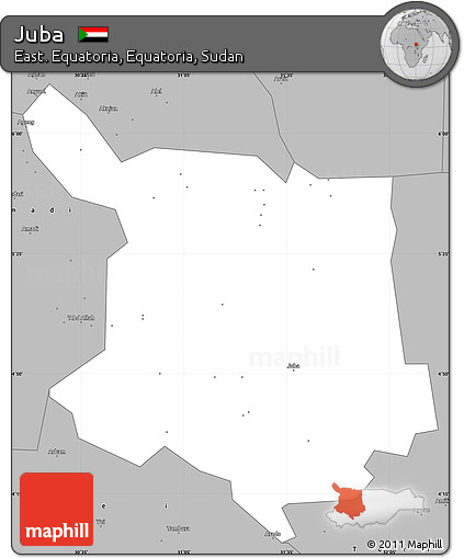 Gray Simple Map of Juba