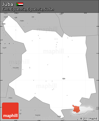 Gray Simple Map of Juba