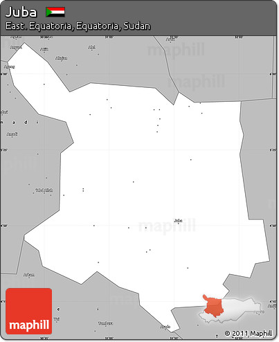 Gray Simple Map of Juba