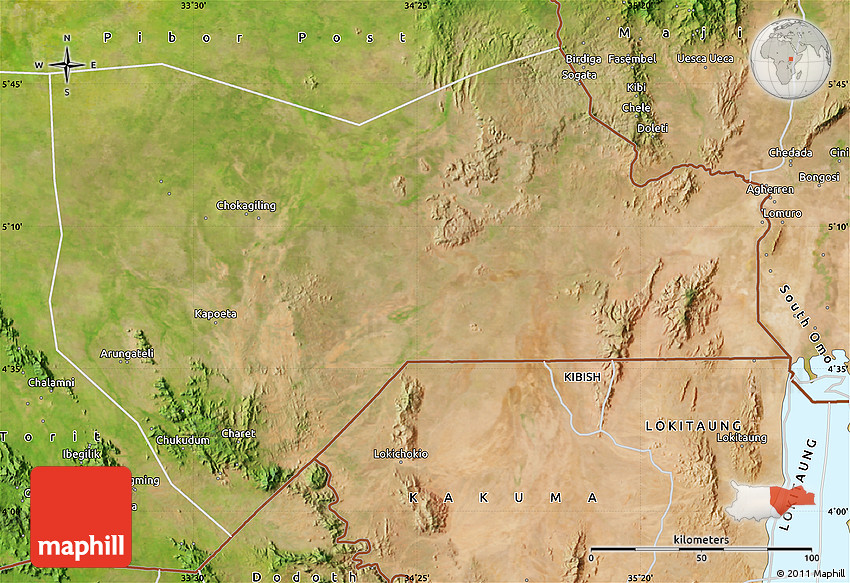 Satellite Map of Kapoeta