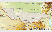 Shaded Relief Map of Equatoria, physical outside