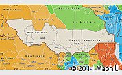 Shaded Relief Map of Equatoria, political shades outside