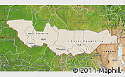 Shaded Relief Map of Equatoria, satellite outside