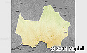 Physical 3D Map of Amadi, darken, desaturated