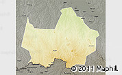 Physical 3D Map of Amadi, darken, semi-desaturated