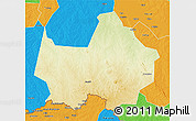 Physical 3D Map of Amadi, political outside