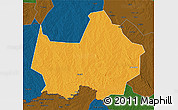 Political 3D Map of Amadi, darken
