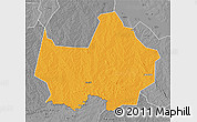 Political 3D Map of Amadi, desaturated