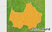 Political 3D Map of Amadi, satellite outside