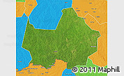 Satellite 3D Map of Amadi, political outside