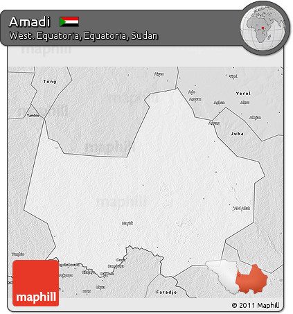 Silver Style 3D Map of Amadi