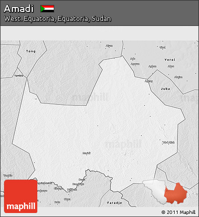 Silver Style 3D Map of Amadi