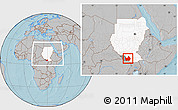 Gray Location Map of Amadi, highlighted country, highlighted parent region, within the entire country, hill shading