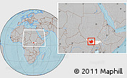 Gray Location Map of Amadi, highlighted grandparent region, within the entire country, hill shading