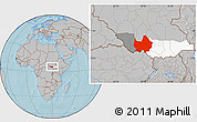 Gray Location Map of Amadi, highlighted parent region, highlighted grandparent region, hill shading