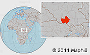 Gray Location Map of Amadi, hill shading