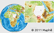 Physical Location Map of Amadi, highlighted country, highlighted parent region, within the entire country