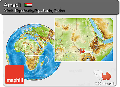 Physical Location Map of Amadi, highlighted parent region, highlighted grandparent region, within the entire country