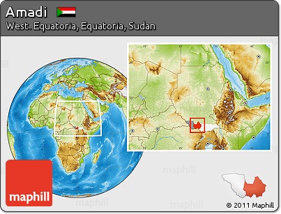 Physical Location Map of Amadi, highlighted parent region, highlighted grandparent region, within the entire country