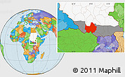 Political Location Map of Amadi, highlighted country, highlighted grandparent region
