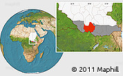 Satellite Location Map of Amadi, highlighted country, highlighted grandparent region