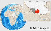 Shaded Relief Location Map of Amadi, highlighted country, highlighted parent region