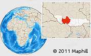 Shaded Relief Location Map of Amadi, highlighted grandparent region
