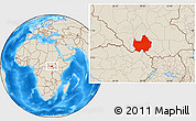Shaded Relief Location Map of Amadi