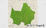 Satellite Map of Amadi, shaded relief outside