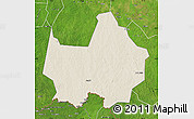 Shaded Relief Map of Amadi, satellite outside