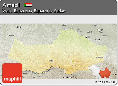 Physical Panoramic Map of Amadi, semi-desaturated